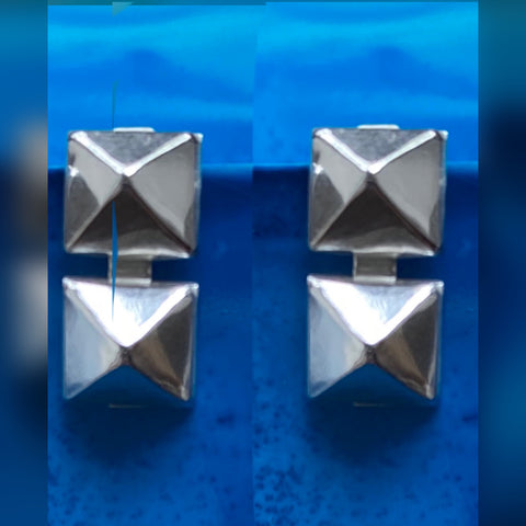 Double pyramid grommet post Sterling silver