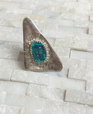 One of a kind adjustable ring- aquamarine sterling silver