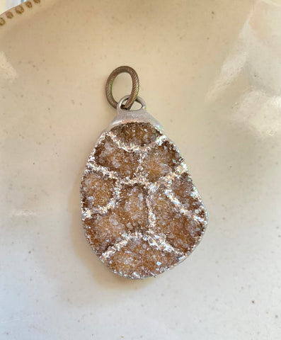one of a kind- druzy pendant silver 1
