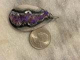 one of a kind- amethyst druzy drop pendant purple large