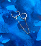 Huggie double ended  earring. Sterling silver