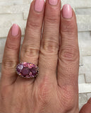 One of a kind ring- Ruby And Pink 0pal 02