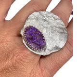 One of a kind adjustable ring- Amethyst