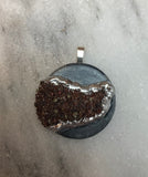 one of a kind- Garnet druzy Circle pendant red round