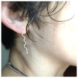 Silver swirl post earring.