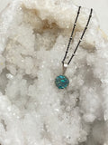 One of kind tiny pendant aquamarine and turquoise opal