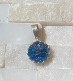 One of kind tiny pendant sapphire and turquoise opal