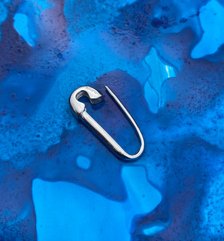Safety pin earring. Sterling silver