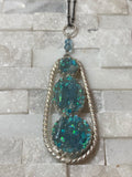 One of a kind. Statement pendant aquamarine and turquoise opal