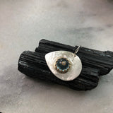 Evil eye talisman. Mati silver blue topaz white saphhire