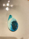one of a kind- Apatite druzy drop on blues pendant large