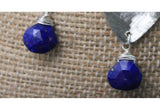 Drop silver and gemstone sterling silver earrings